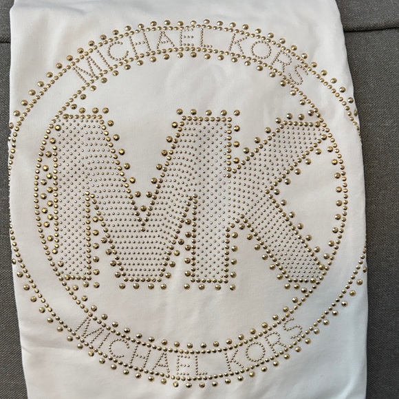 Michael Kors Tops - Michael Kors Cream Tee with Gold Studded Logo